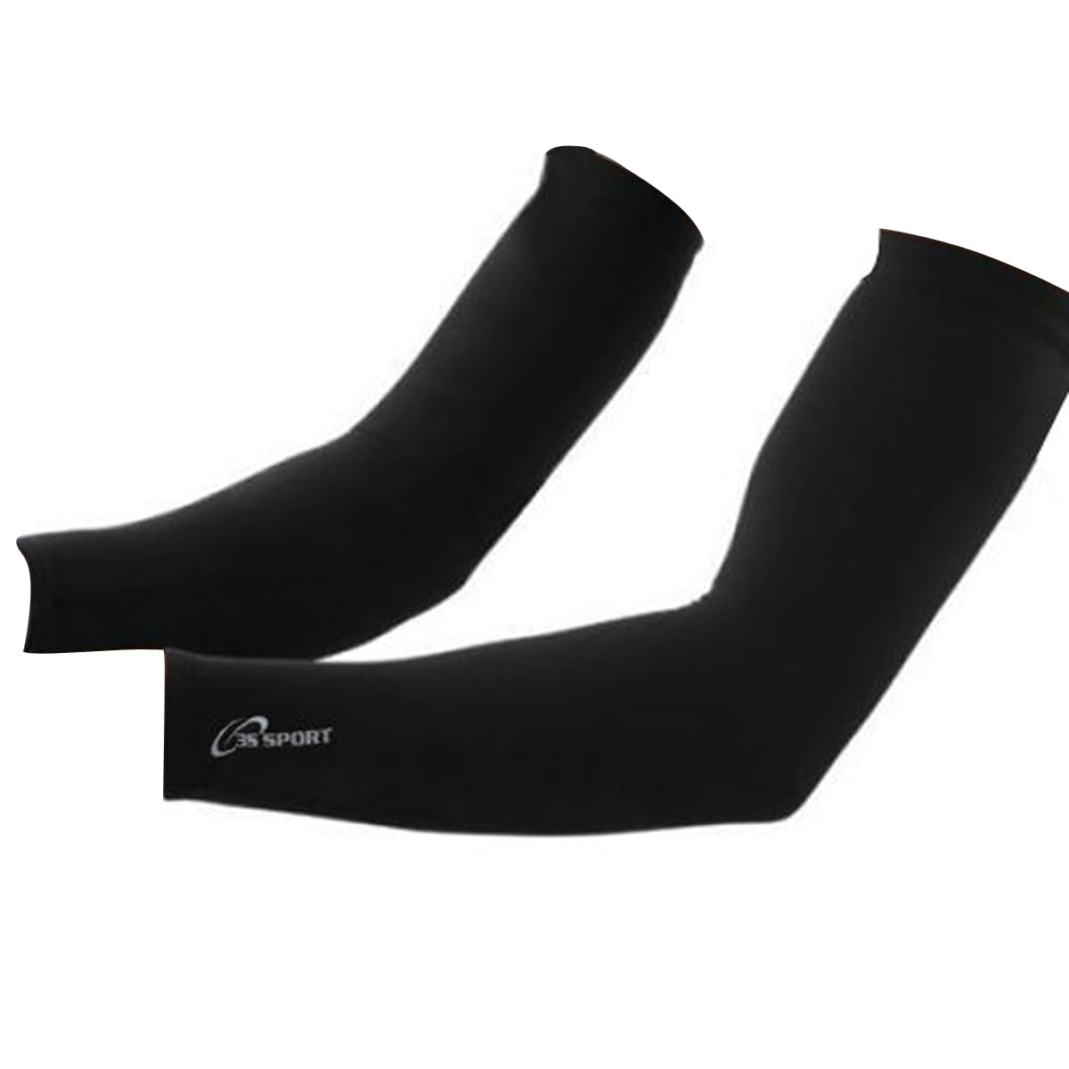 3S Sports Men's All Black Cycling Arm/Elbow Warmer Thermal Roubaix Winter Running Cycle Arm Warmers (, M)