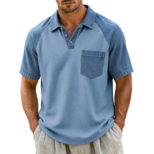 Polo en tricot gaufré t-shirt de golf classique coupe droite