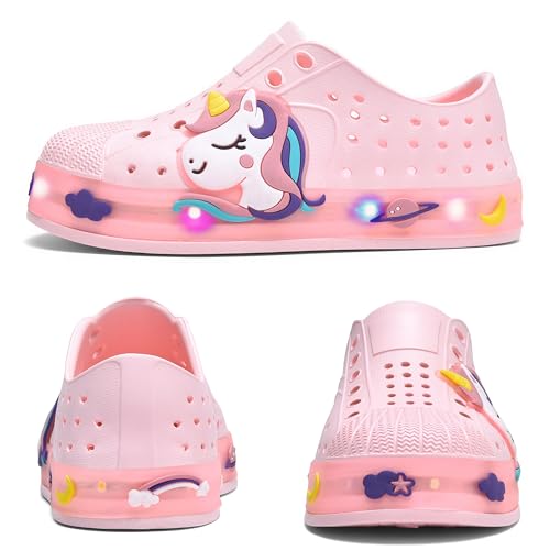 Kids Water Shoes,Toddler Slip-On Shoes,Waterproof Light Up Shoes for Boys and Girls,Lightweight Non-Slip Quick Dry Beach Sandals2