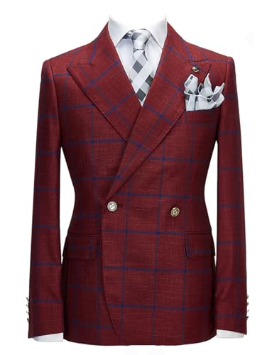 Blazer à carreaux hommes Ulnomio à revers double boutonnage