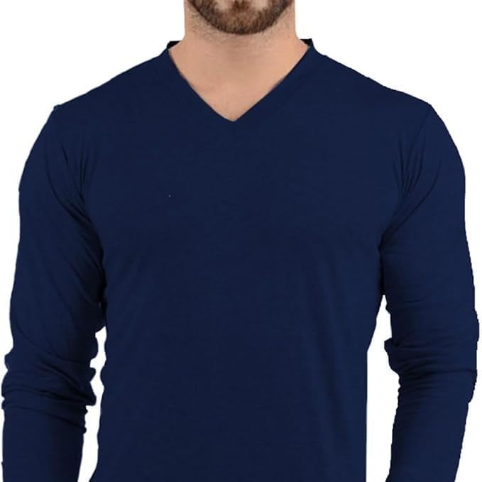 V Neck T Shirts Men – Light and Soft Pullover T Shirt with Long Sleeve- Perfect for Daily Use or Casual Events - Image 2
