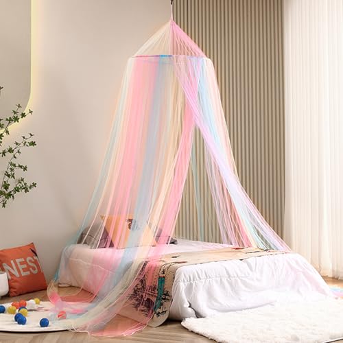 UZSUZZ Moskitonetz Bett Prinzessin Regenbogen Betthimmel...