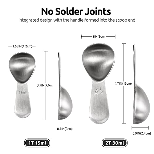 Image of U-Taste 18 /8 Stainless Steel Coffee Scoop: 1 & 2 Tbsp Scoop Measure Spoon