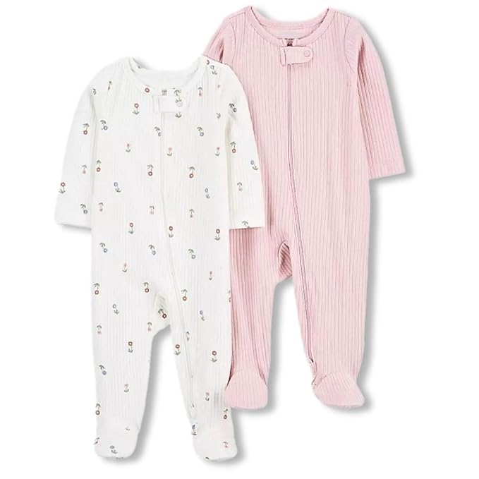 Image of Baby Full Length 100% Cotton Rompers Sleepsuits Jumpsuit Night Suits for Infants Newborn Baby Boys & Girls Pack of 2
