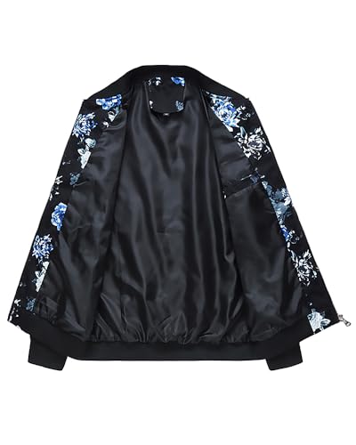 Image of HENGAO Men's Stylish Floral Bomber Jacket