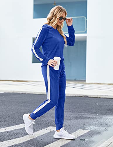 Hotouch Tracksuit Sets Womens 2 Piece Sweatsuits Velour Jogging Suits Outfits,Royal Blue,Xxl #TOP1