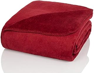Glart blanket plain burgundy, sofa blanket 130 x 170 cm, soft and warm woolly blanket, extra fluffy, for use as a sofa blanket, couch blanket, cosy blanket, cosy throw, plush sofa throw
