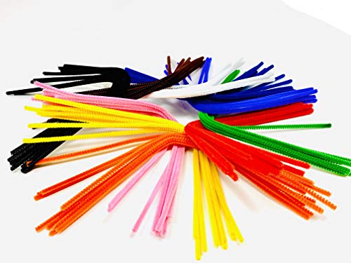 alambre de chenilla | Limpiapipas alambre | Peluche de alambre doblado en set económico | Set de manualidades para niños | ø 4 mm, 30 cm de largo 100 piezas en 10 colores Cover