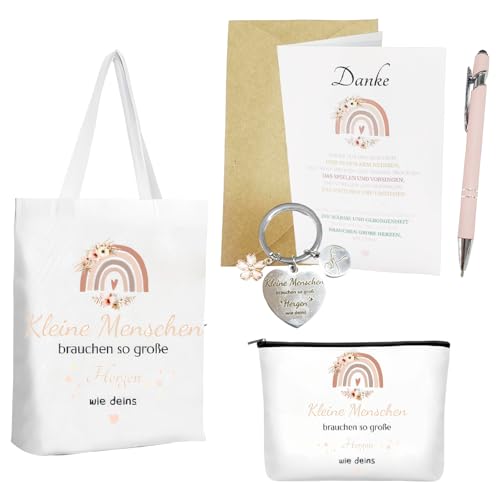 5 pezzi regalo di ringraziamento per educatore, sacchetto di cotone, sacchetti per cosmetici, buste e biglietti per educatore, regalo per insegnante, regalo di addio, educatore