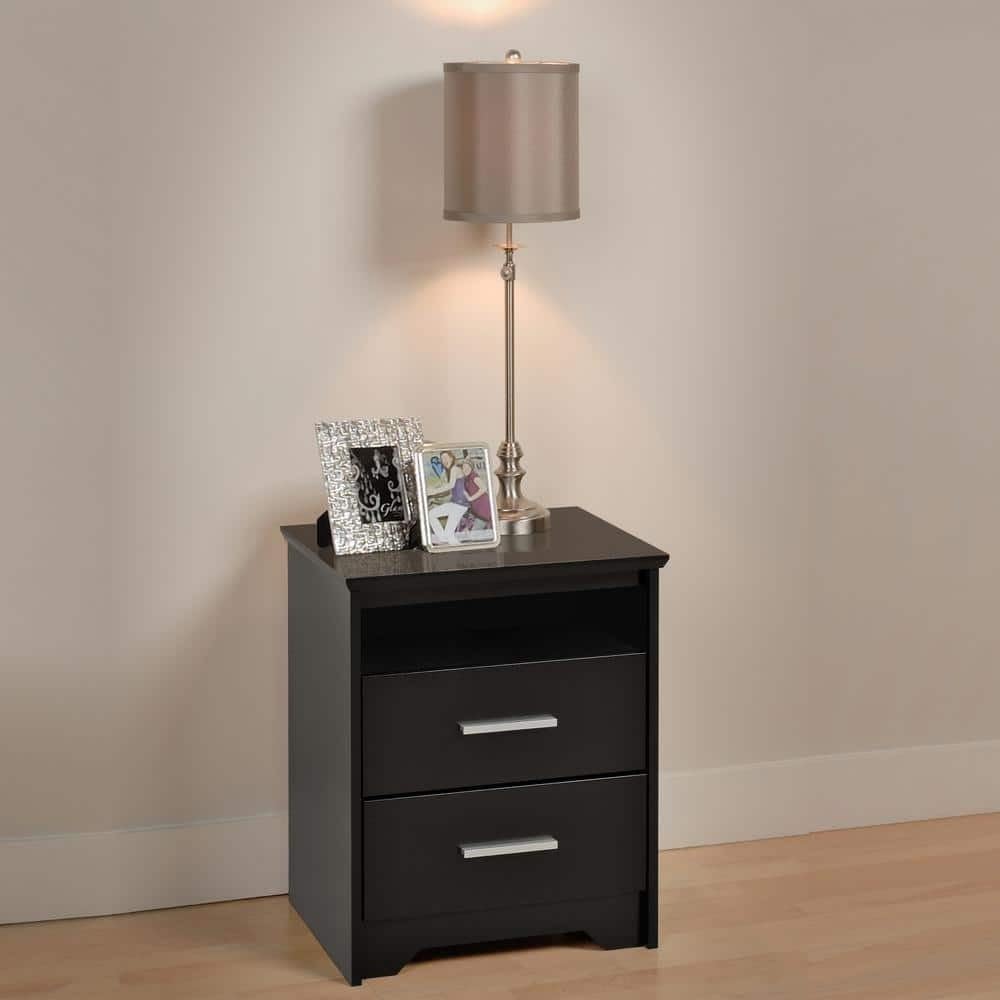 UNITEK FURNITURE Sheesham Wood Bedside Table, End Tables Night Stand with 2 Drawers & Shelf Solid Wood Table (Finish Color - Balck Finish)-image-43