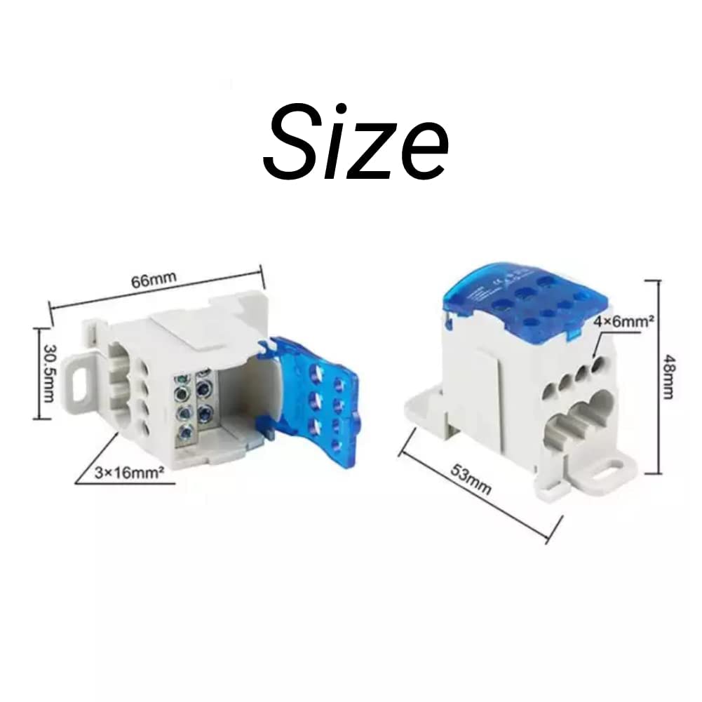 Elektrischer Klemmenblock, 5 Stück UKK-80A Anschlussdose, Klemmleiste, DIN-Schiene, 16 mm², Verteilerkasten, Stromverteiler, neutral, für Verteilerschränke mit hoher Spannung