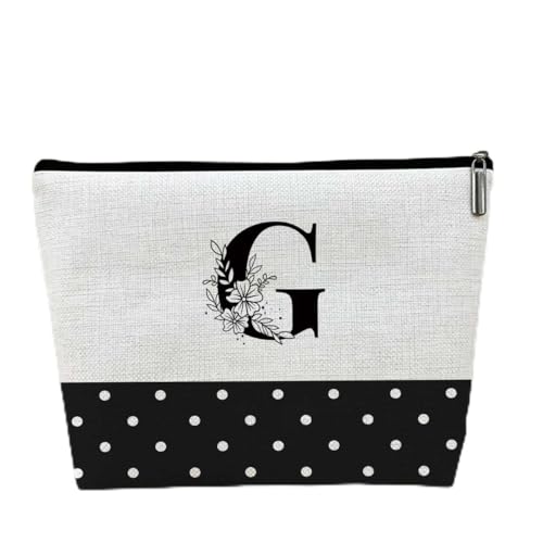 Bolsa de maquiagem personalizada com inicial, letra A-Z, presentes de casamento, monograma, presentes para mulheres, irmãs amigas, bolsa cosmética floral, presente de amizade, aniversário, bolsa