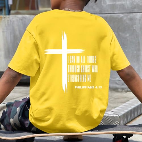 Image of KEEVICI Boys Christian Graphic Tees God Jesus Shirts for Kids Cross Faith Bible Verse Inspirational Religious Cotton T Shirt