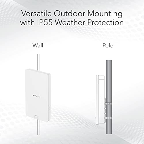 Image of NETGEAR Wireless Outdoor Access Point (WAX610Y) - WiFi 6 Dual-Band AX1800 Speed | Up to 200 Devices | 1x2.5G Ethernet Port | IP55 Weatherproof | 802.11ax | Insight Remote Management | PoE+ Powered