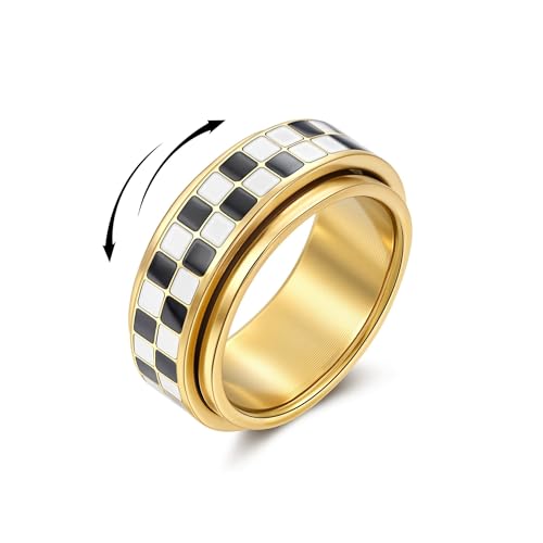 Joo&Rind Fidget Ring Gold Damen Stressring Anxiety Ringe Calm Spinning Schmuck Geschenke für Frauen