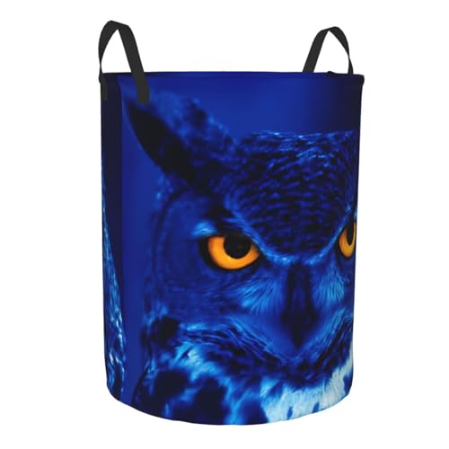Panier à linge hibou bleu : rangez vos couvertures facilement - 3