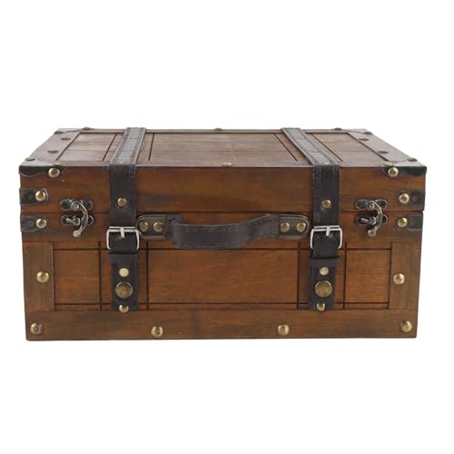 EURDFHY scrigno del tesoro Baule in legno portatile multifunzionale, baule portaoggetti in, borsa for vestiti, giocattoli, accessori for foto, in(L)