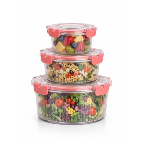 Image of Plastic Storage and Containers, air tight containers, BPA Free & Air Tight Container For Kitchen Storage, Grocery Kitchen Containers, Multipurpose Transparent Jar| 300, 700, 1500 ML | Pink