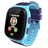 4G Kids Smart Watch Boys with GPS Tracker Location Video Call Cell Phone SOS Calling Voice Chat Camera Alarm Clock Touch Screen SmartWatch Gifts for Age 5-12 Kids (Blue)