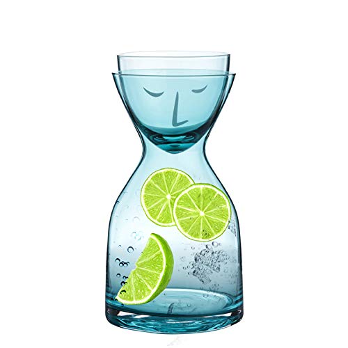 Glass Pitcher Glass Bottle with Glass Cup Lid Water Container Carafes Teapot Kettle