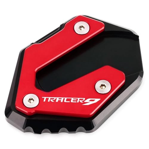 Coussinet de béquille Tracer 9 GT contre l'enfoncement, base élargie pour support moto rouge