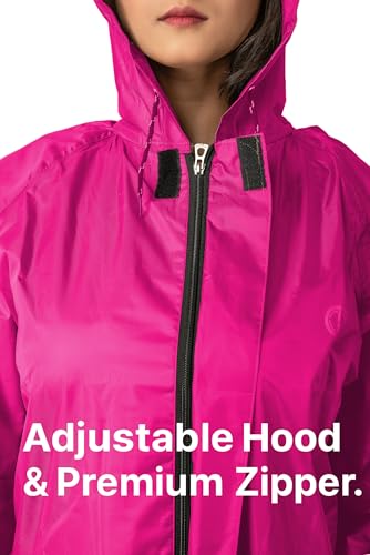 Image of THE DRY CAPE ; LET IT RAIN Women's Waterproof Rain Coat | Packable, Full Length with Hood & Pockets | Urban Commuter Rainwear