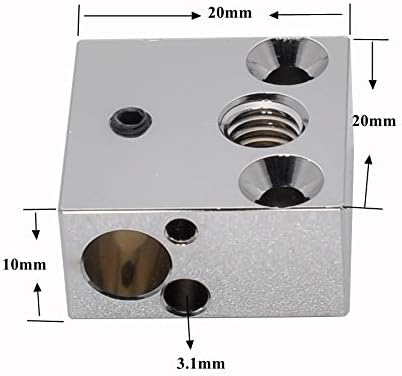 Updated High Temperature CR-10 Plated Copper Heater Block for MK8 Extruder Creality All Metal Hotend Ender 3s V2 Ender 3 pro Ender 5 Pro CR10 S4 S5 3D Printer (Copper)