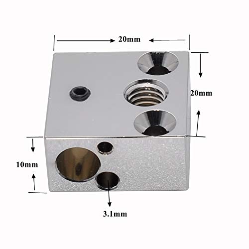 Updated High Temperature CR-10 Plated Copper Heater Block for MK8 Extruder Creality All Metal Hotend Ender 3s V2 Ender 3 pro Ender 5 Pro Plus CR10 S4 S5 3D Printer (Copper)