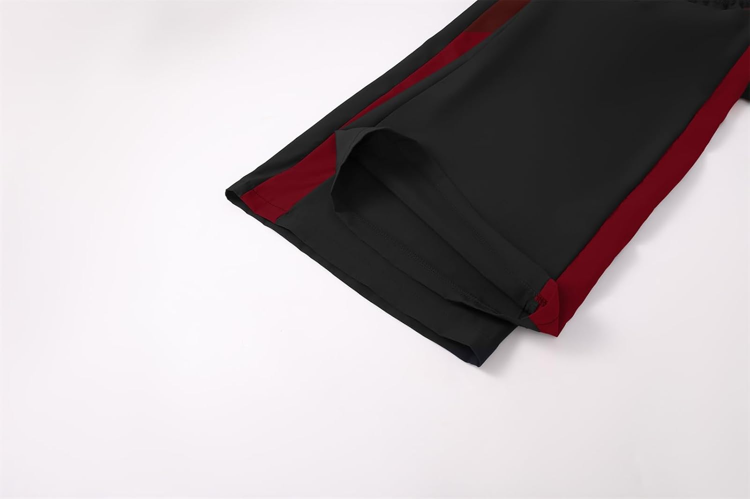 Women's Casual Pants Drawstring Leopard Print Color Block Side Striped Straight Leg Wide Leg Loose Pants (3-Black red, X-Large) - Image 7