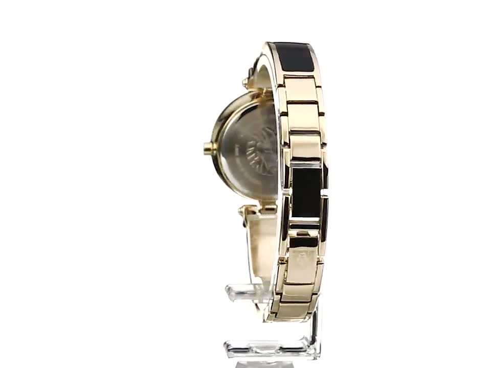 あーやん❤︎ Anne Klein Women's AK/1980BKGB Diamond-Accented Dial Black and
