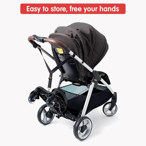 Universal Stroller Ride-On Board with Detachable Seat, 2-in-1 Sit & Stand Attachment for Children Up to 55 lbs (Black) - Thumbnail 7