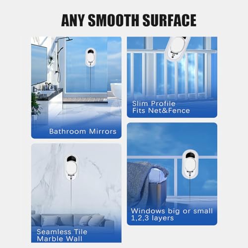 Robô Limpador De Janelas Com SucçãO Forte De 5600pa,RobóTico De Limpeza De Vidro Inteligente Com 10