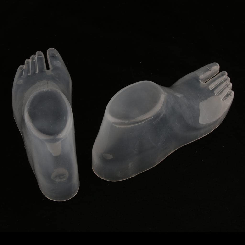 2X Herren Damen Sandale Sneaker Flip Flops Socken Schuh Display Füße Schaufensterpuppe - Transparenz