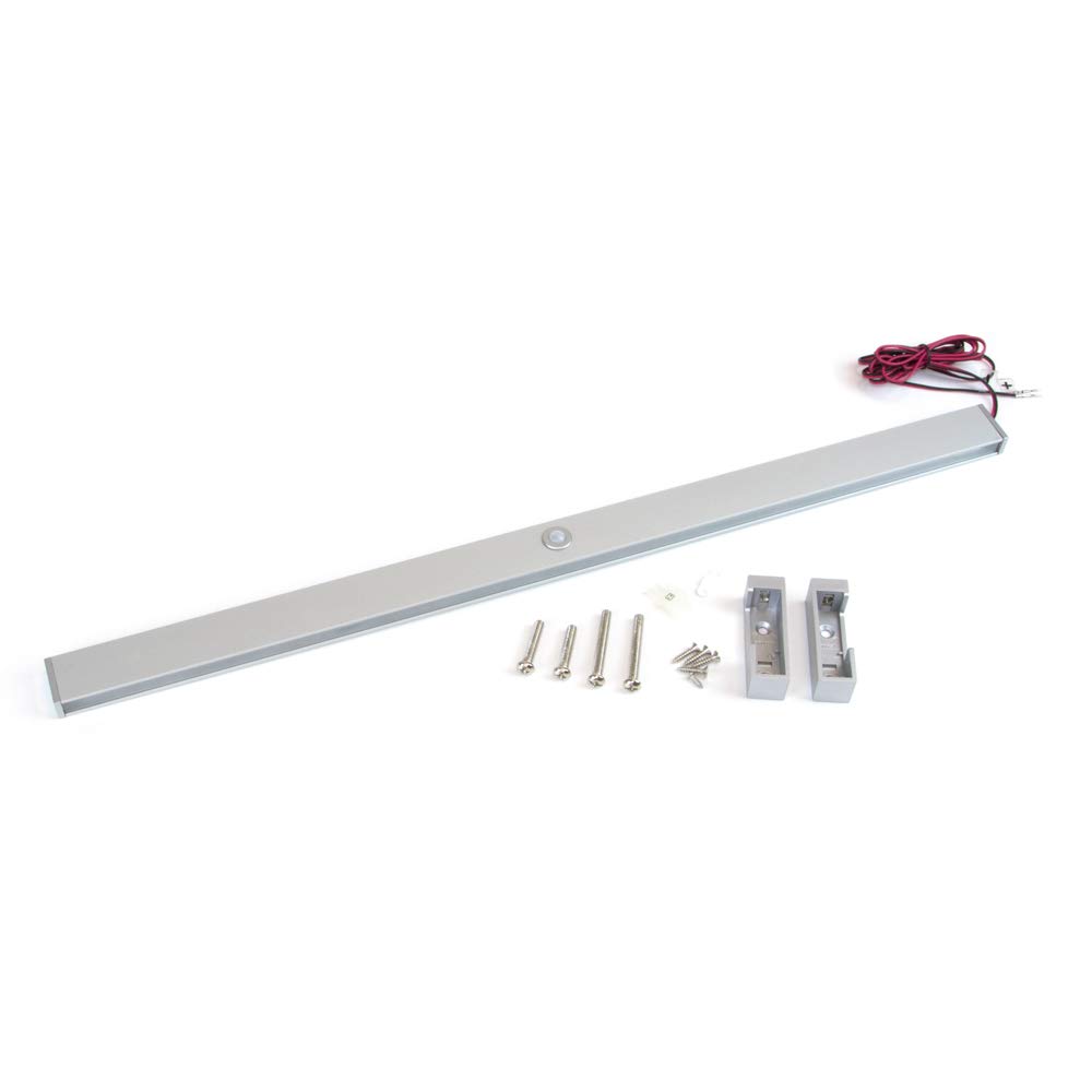 EMUCA - Iluminación para Armario o vestidor, Barra de Armario con luz LED 4W-12V DC y Detector de Movimiento, Aluminio anodizado Mate, L 708-858mm