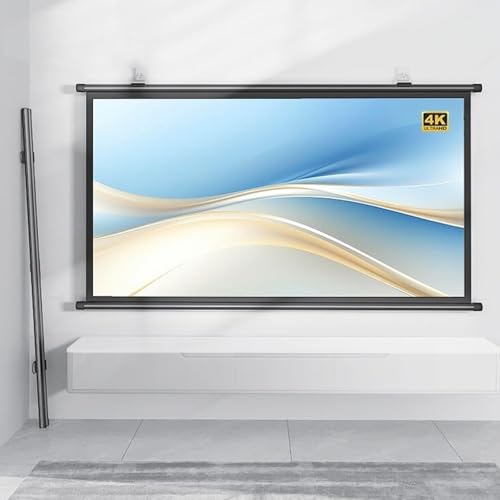Pantalla Manual Proyector 72" 16:9 Portable miniatura 5