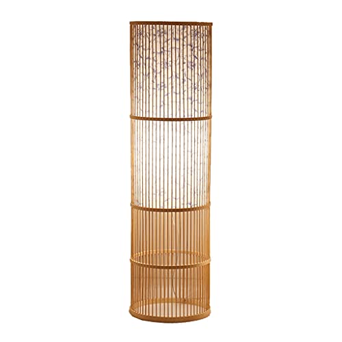 Grand lampadaire debout avec abat-jour en papier à motif géométrique exquis