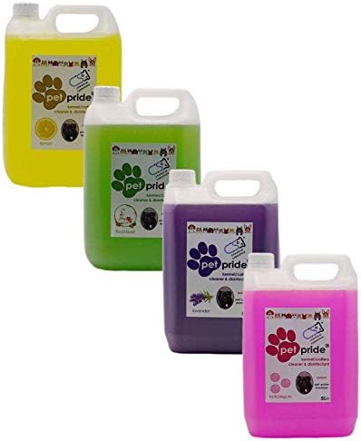 4 x 5L Pet Pride Kennel, Catter Cleaner, Deodoriser - Lavender