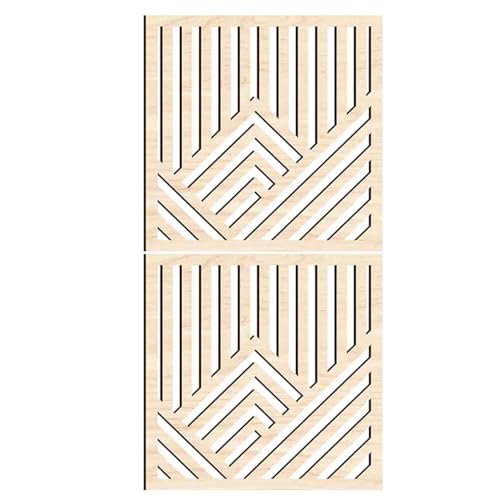 Homoyoyo Decoración De Pared Vintage En Madera De Arce Pequeña, Panel Decorativo Hueco Abstracto, Colgante Rústico Para Sala Y Jardín, Juego De 2 Piezas