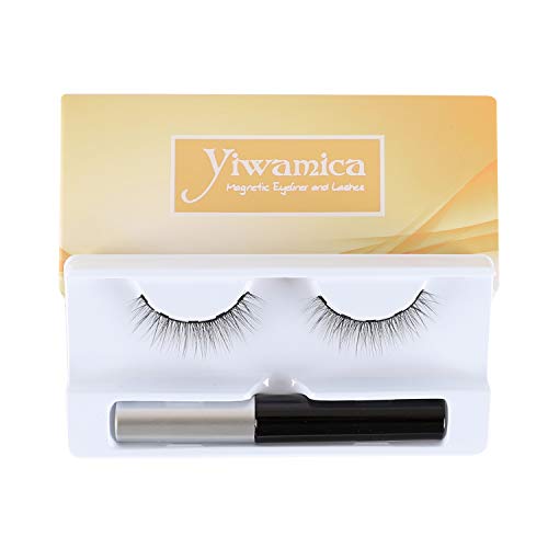 Yiwamica Magnetic Eyeliner and Magnetic Eyelashes Kit No Glue False Lashes