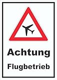 HB-Druck Schild Achtung Flugbetrieb A4 (210x297mm)
