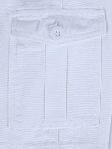 Image of KiddoPanti Boys Knee Length Cargo Denim Shorts with Flap Pockets & Button Closure Casual Wear