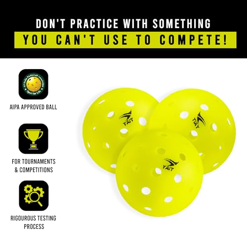 Image of Rovo USAPA Approved Pickleball Ball (Pack of 6) | 40 Hole Outdoor Ball for Tournament Play | Single Piece Rotational Molded | High Performance PP Material, Advanced Aerodynamics | Green Colour