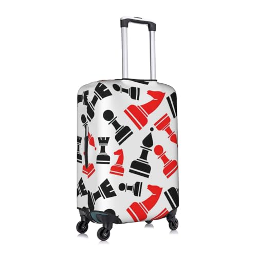 Housse de valise imperméable blanche motif échecs contre les rayures