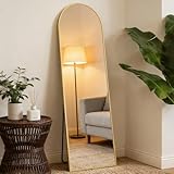 NEWBULIG 59'x16' Arched Full Length Mirror, Full Body Floor Mirror with Aluminum Alloy Thin Frame, Wall or Standing Mirror for Bedroom, Living Room, Dressing Room, Gold