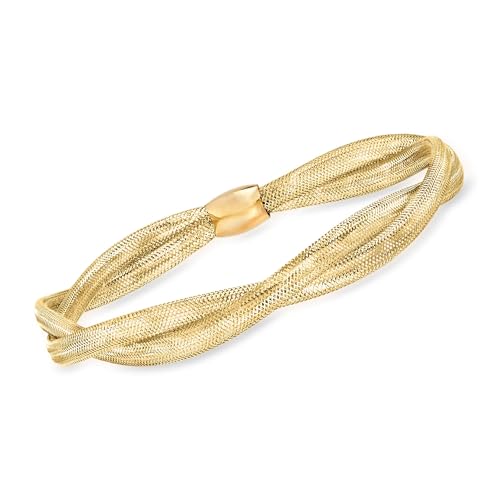 Ross-Simons Italian 14kt Yellow Gold Double-Mesh Bangle Bracelet - Main Image