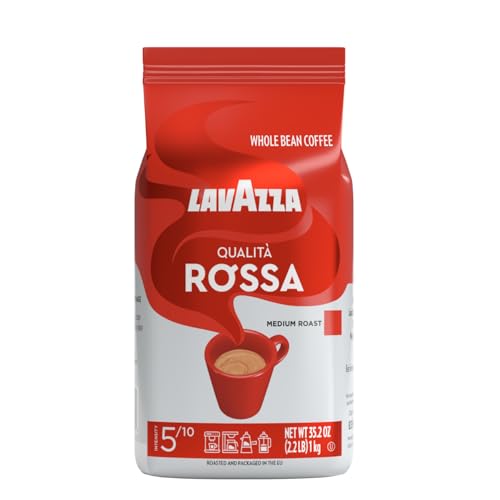 Lavazza Qualità Rossa Whole Bean Coffee, Medium Roast,...