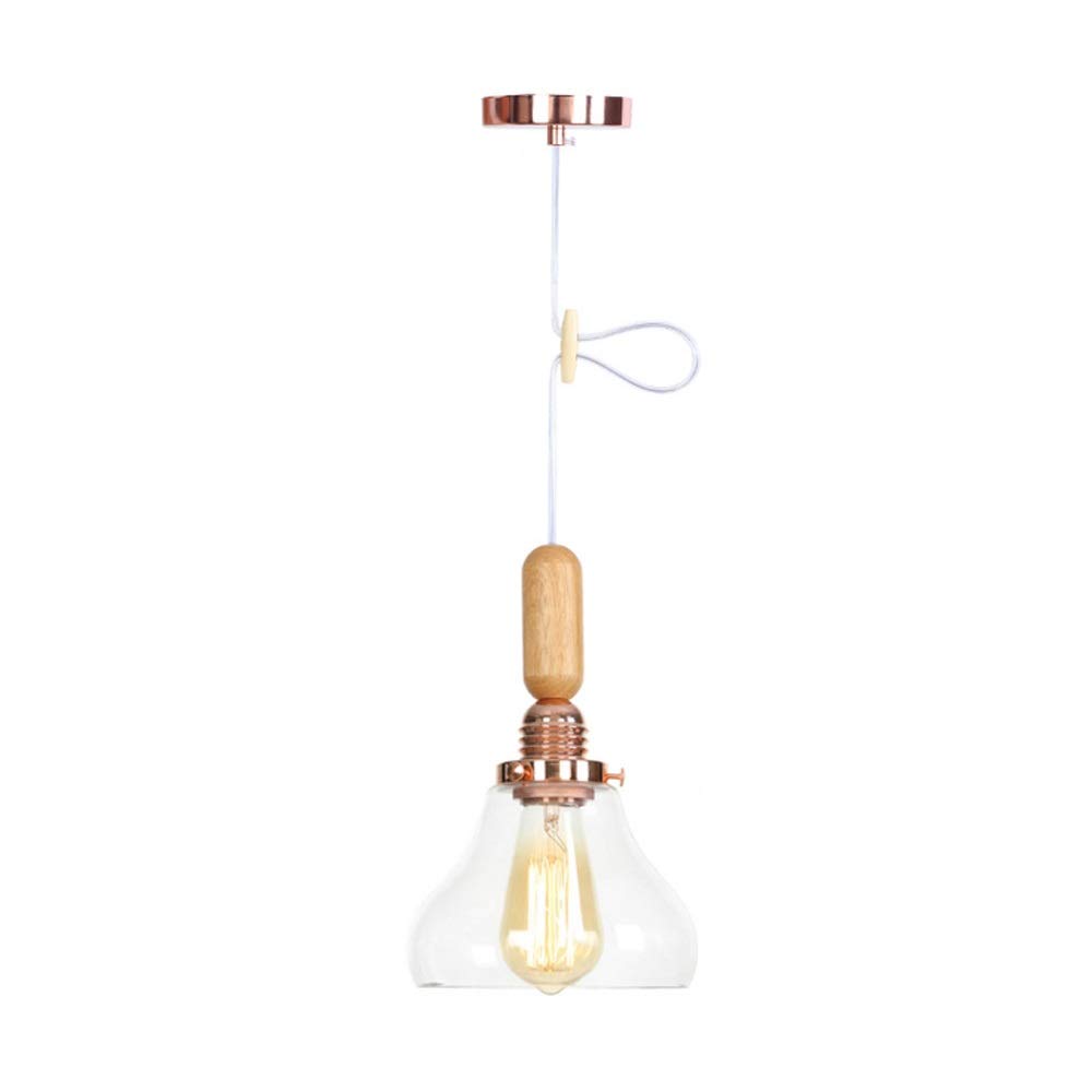 Chandelier industriel en cuivre créatif avec petites lampes exquises en verre