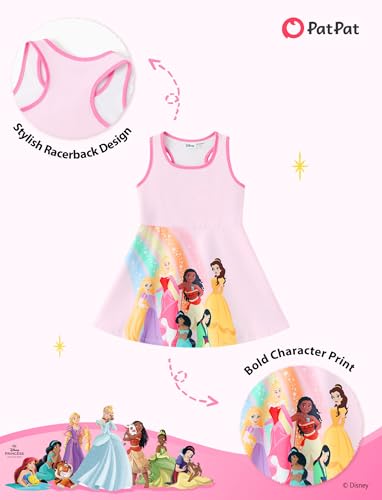 Image of Disney Frozen Elsa Princess Stitch Minnie Girls Tennis Dress Sleeveless Golf Outfit with Shorts Pocket & Headband 2-9 Years
