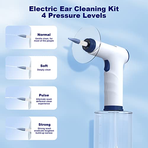 Electric Ear Wax Removal Kit With Softspray Safe And Effective Ear Cleaner With 4 Pressure Settings For Ear Wax Buildup Complete Ear Cleaning Irrigation Kit For Adults And Kids, Navy Blue #TOP2