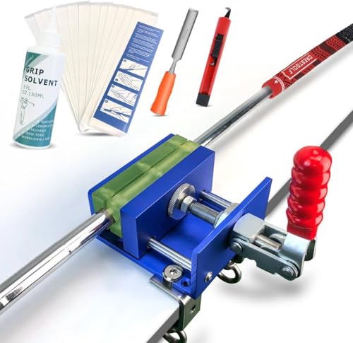 CRESTGOLF Golf Regripping Kit No-Drill & Drill Installation for Regripping Golf Club Grips Inlcudes 13PCS Golf Grip Tapes Hook Knife Solvent Grip Tape Remover and Vise Clamp Golf Regripping Kit